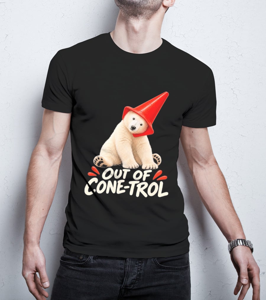 Out Of Cone Trol Polar Bear Traffic Cone Viral T-Shirt