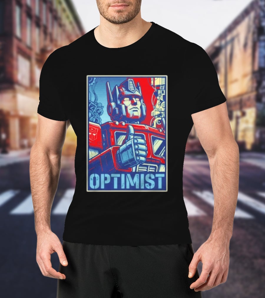 Optimus Prime Optimist Transformers Art Thumbs Up T-Shirt