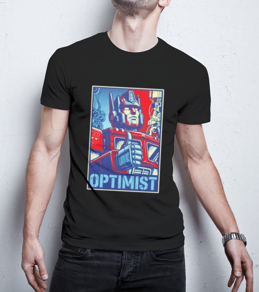 Optimus Prime Optimist Transformers Art Thumbs Up T-Shirt