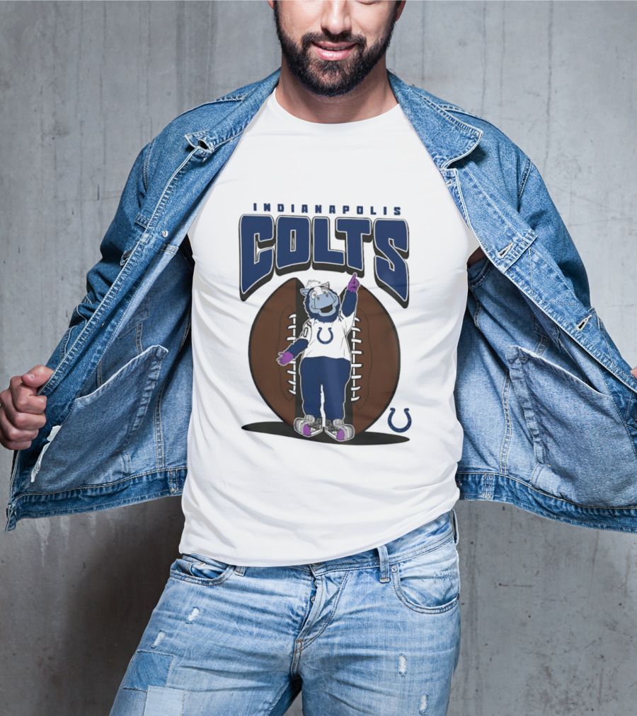 Indianapolis Colts Blue Mania Mascot Football 2026 T-Shirt