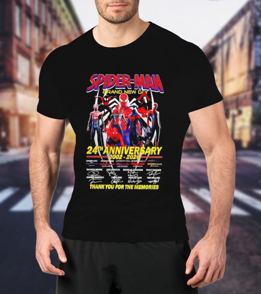 Spider Man Brand New Day 24th Anniversary 2002 2026 Thank You For The Memories T-Shirt