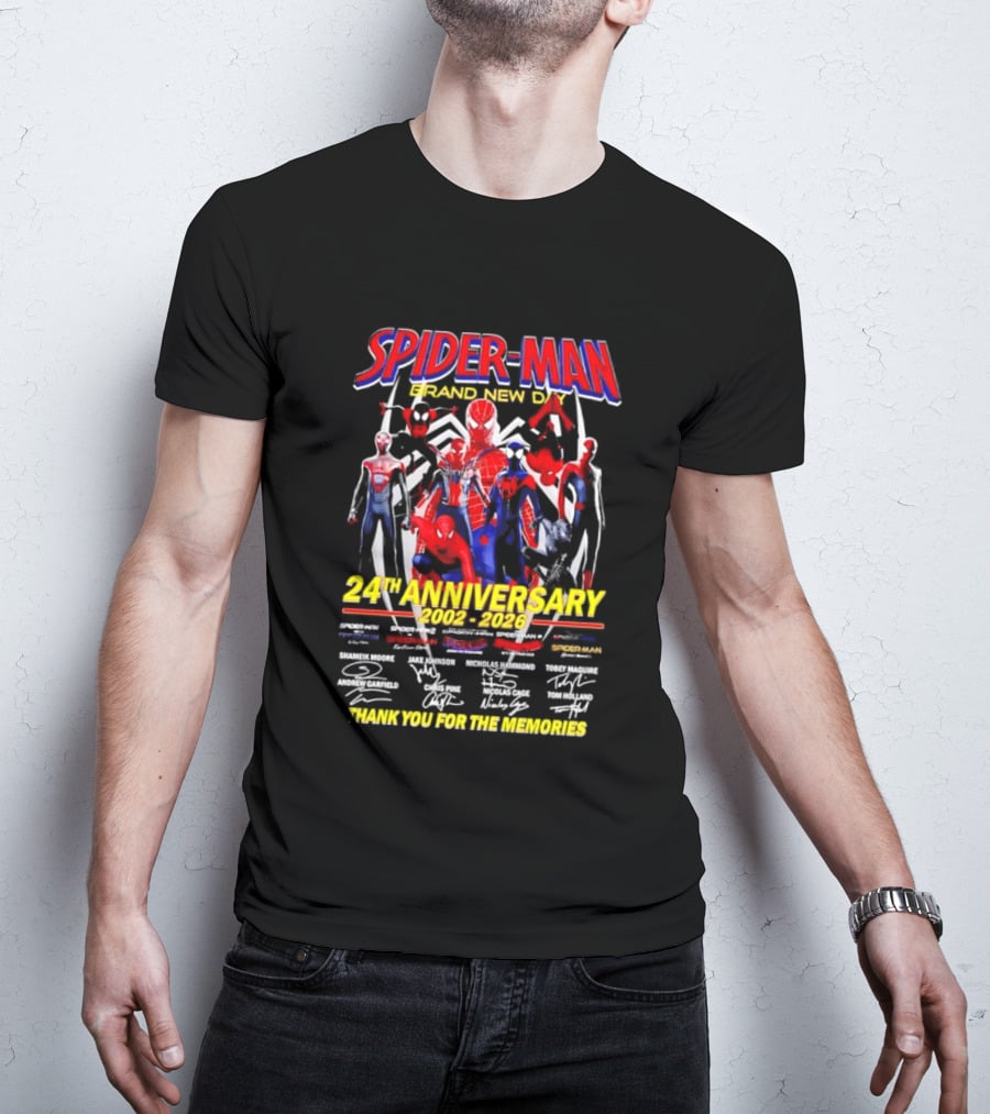 Spider Man Brand New Day 24th Anniversary 2002 2026 Thank You For The Memories T-Shirt