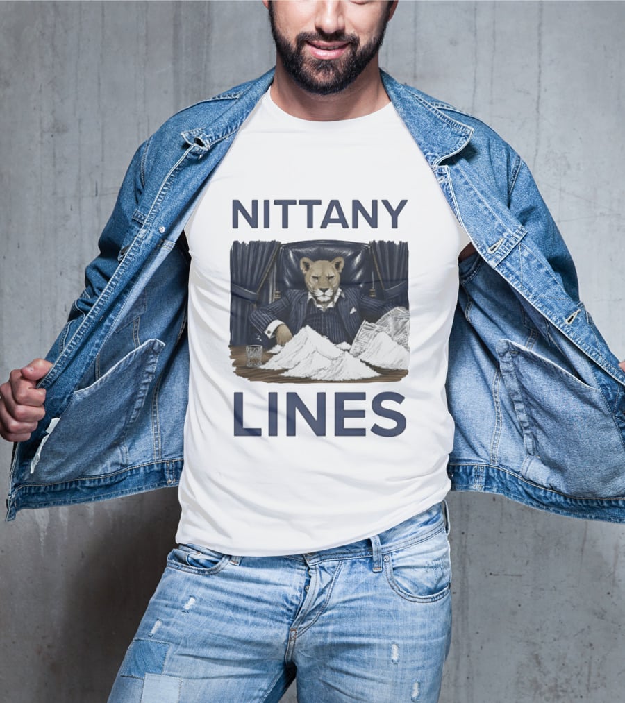 Nittany Lines Penn State Nittany Lions Lion In Suit With Money And White Powder T-Shirt