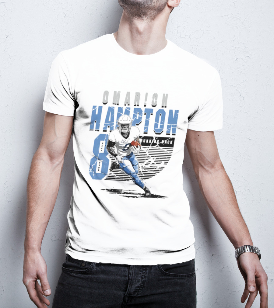 Omarion Hampton 8 Running Back Los Angeles Chargers Football T-Shirt