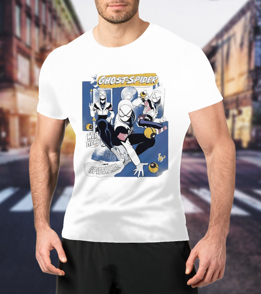 Ghost Spider Web Head Spider Man T-Shirt