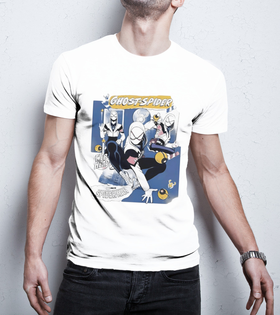 Ghost Spider Web Head Spider Man T-Shirt