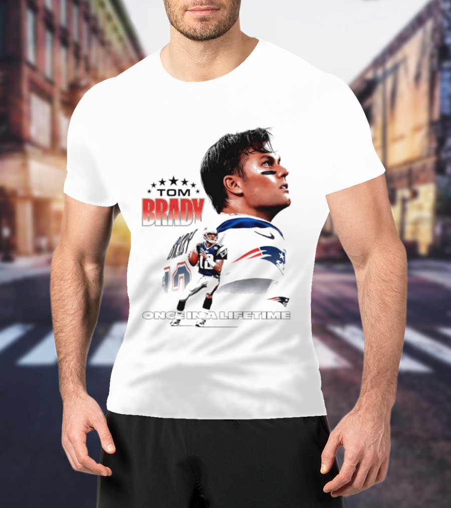 Tom Brady New England Patriots Once In A Lifetime Stars Collage T-Shirt