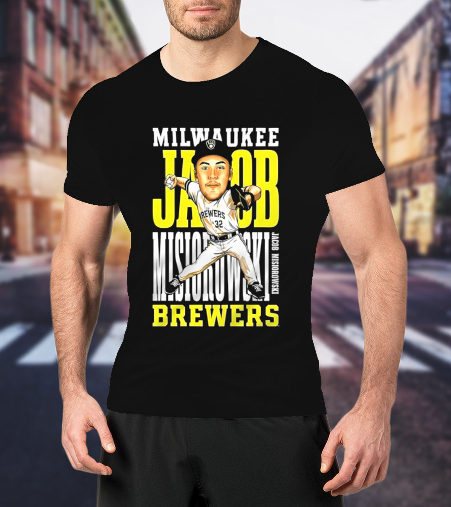 Milwaukee Brewers Jacob Misiorowski Caricature 2026 MLB T-Shirt