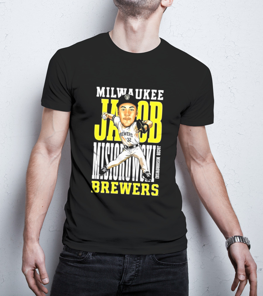 Milwaukee Brewers Jacob Misiorowski Caricature 2026 MLB T-Shirt