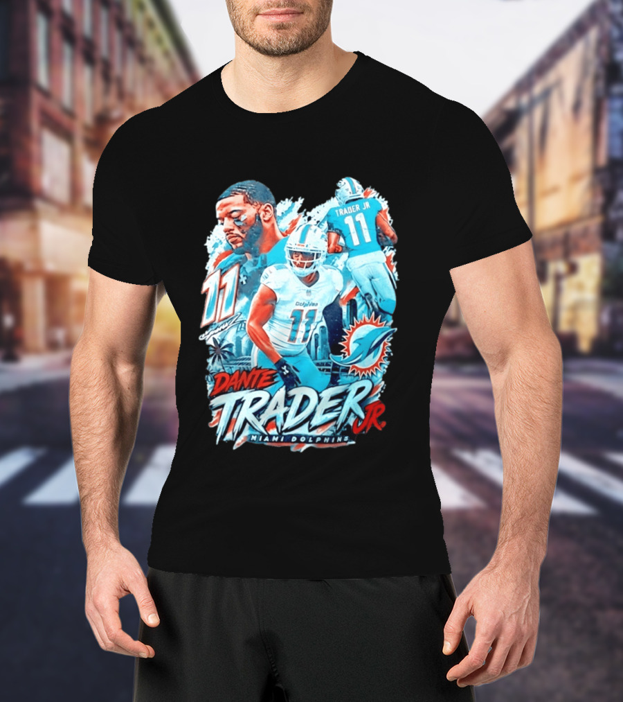 Dante Trader Jr 11 Miami Dolphins Football Player T-Shirt