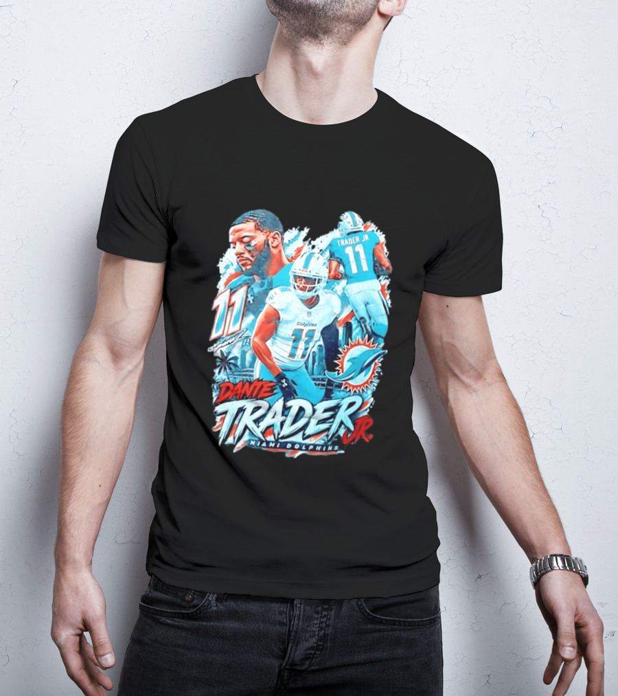 Dante Trader Jr 11 Miami Dolphins Football Player T-Shirt