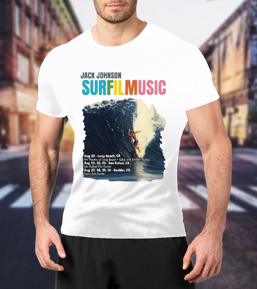 Jack Johnson Surf Film Music Long Beach Art Theatre Aug 23 2026 T-Shirt