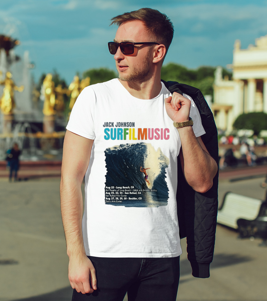 Jack Johnson Surf Film Music Long Beach Art Theatre Aug 23 2026 T-Shirt