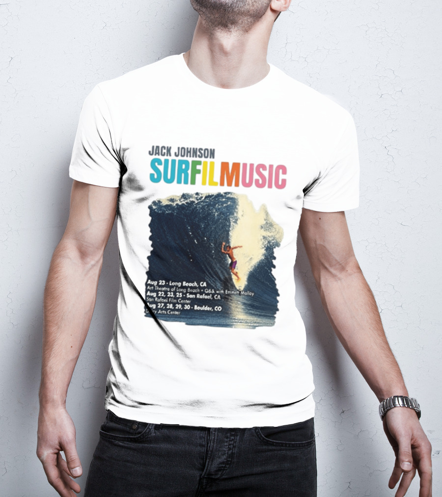 Jack Johnson Surf Film Music Long Beach Art Theatre Aug 23 2026 T-Shirt