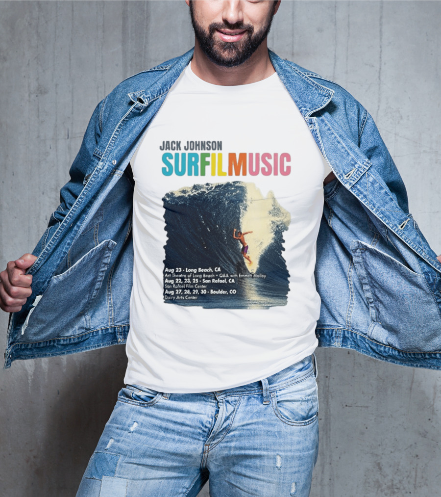 Jack Johnson Surf Film Music Long Beach Art Theatre Aug 23 2026 T-Shirt