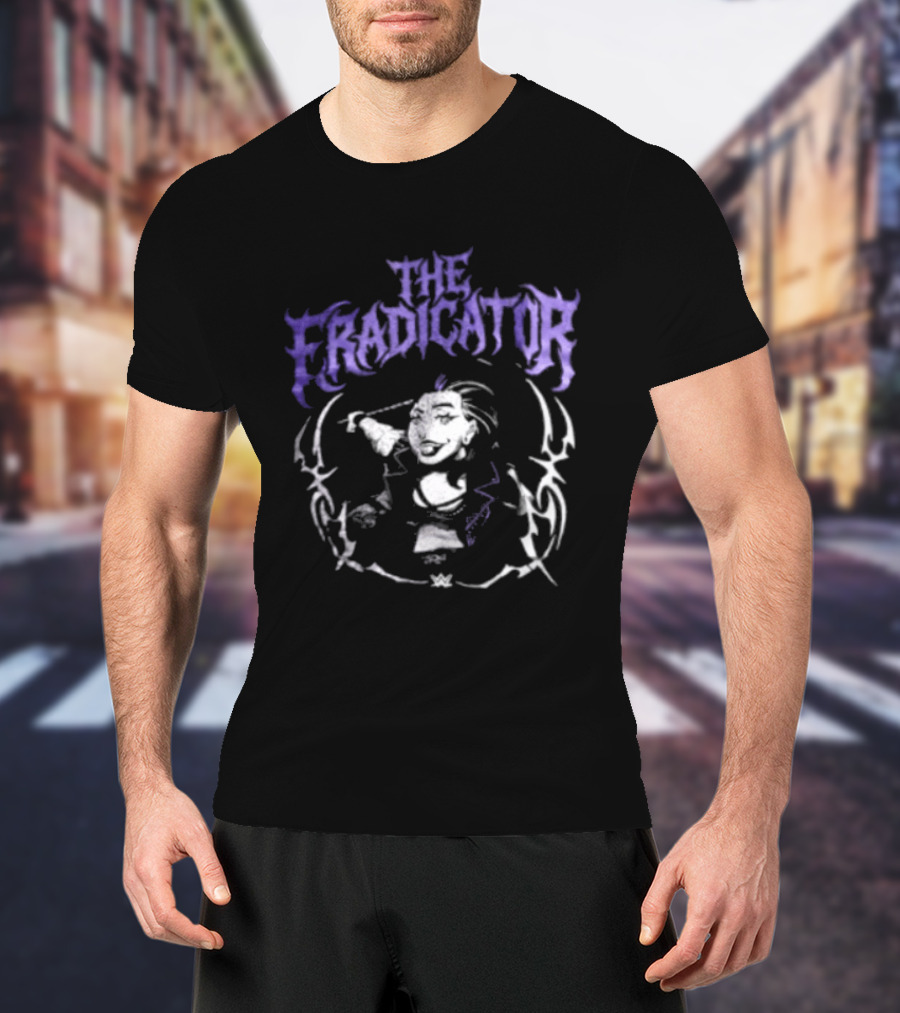 The Eradicator Rhea Ripley Gothic Font Purple Smoky T-Shirt
