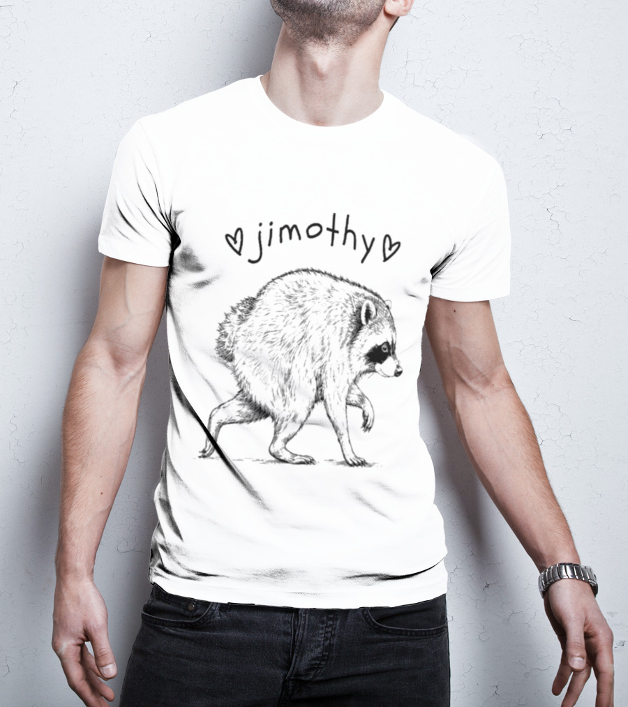 Jimothy Raccoon With Hearts Woodland Animal T-Shirt