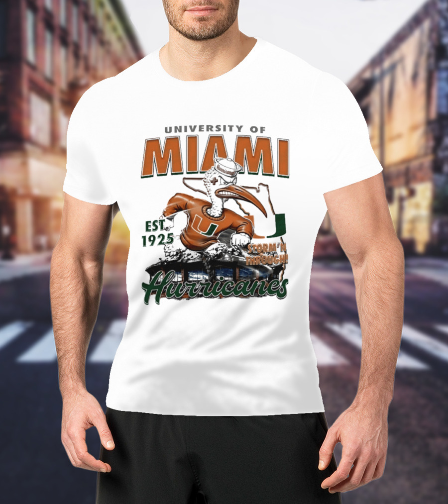 University Of Miami Hurricanes Est 1925 Storm'N Through T-Shirt