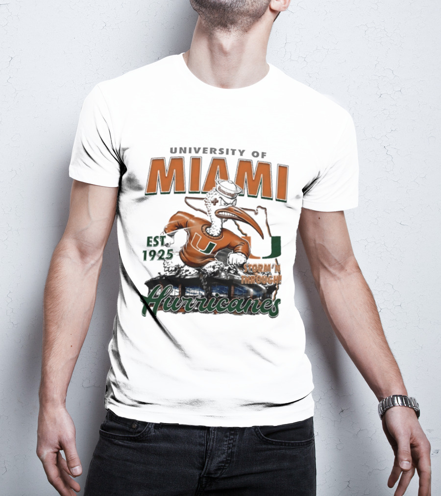 University Of Miami Hurricanes Est 1925 Storm'N Through T-Shirt