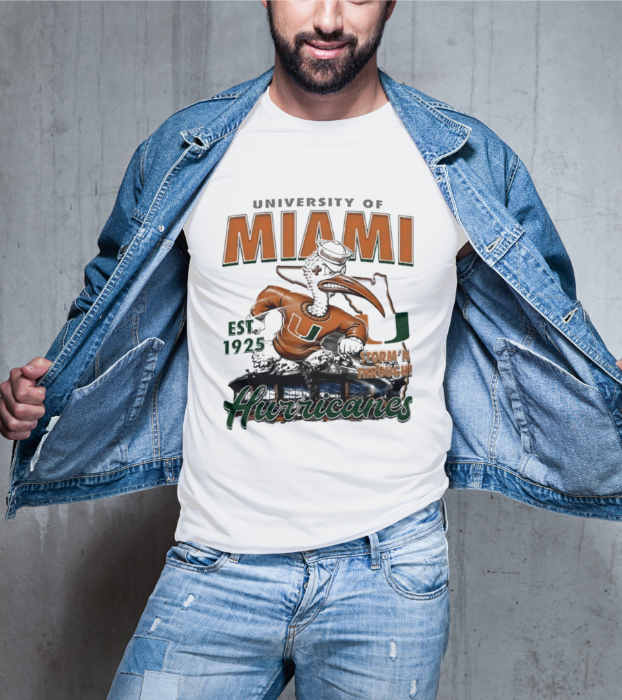 University Of Miami Hurricanes Est 1925 Storm'N Through T-Shirt