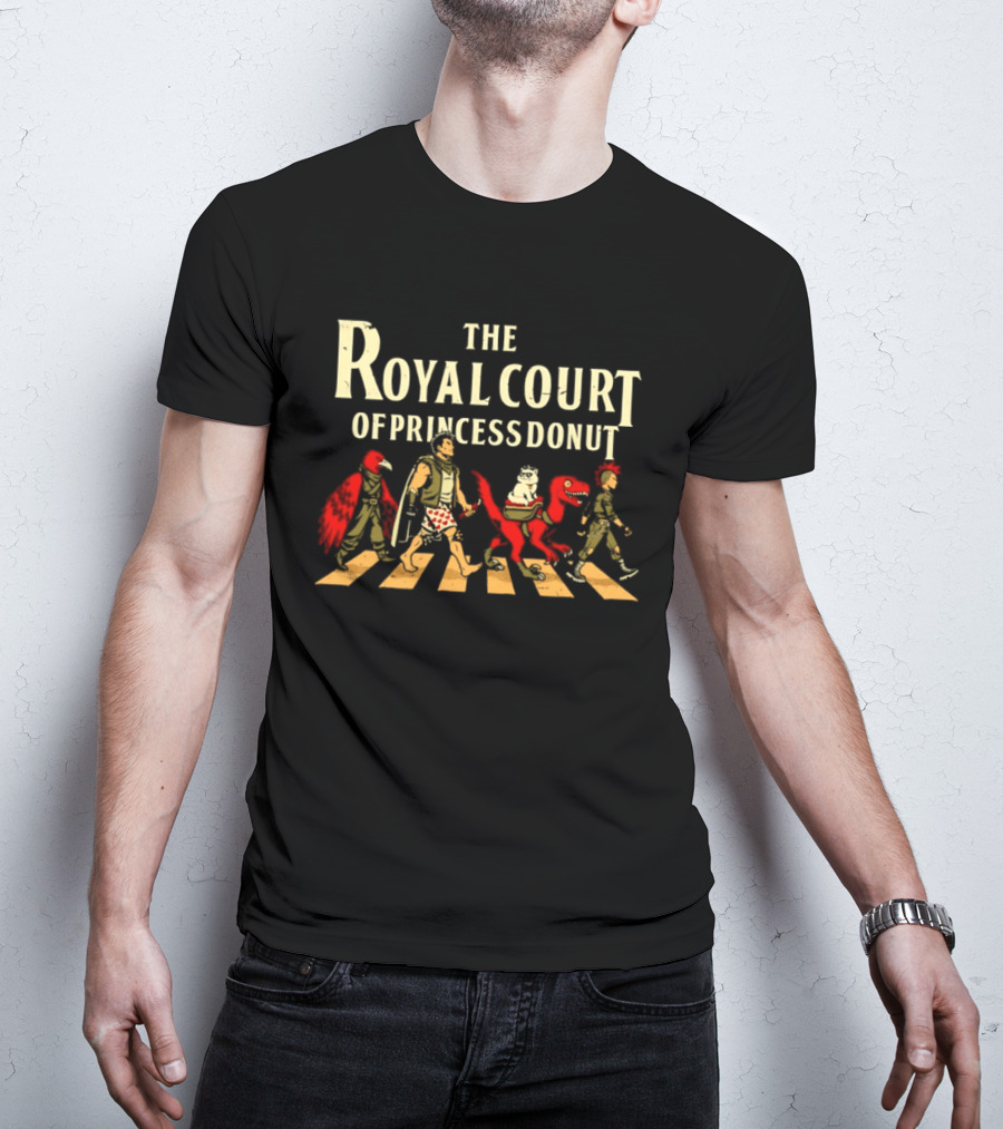 The Royal Court Of Princess Donut Abbey Road Style Walking Medieval Fantasy Characters T-Shirt