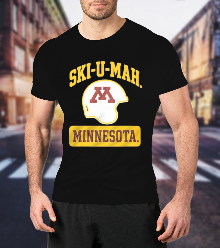 Mills Armbruster Ski U Mah Minnesota Football Helmet T-Shirt