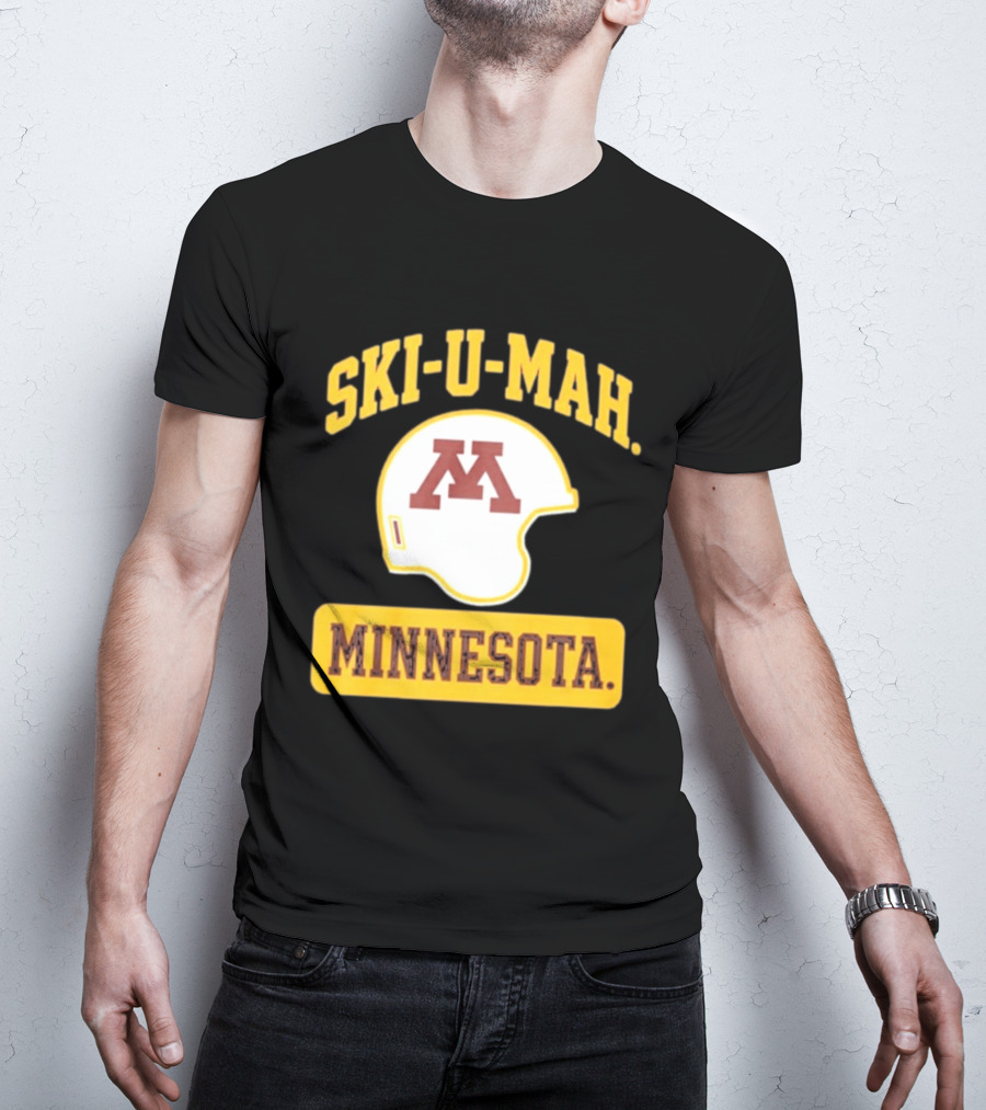 Mills Armbruster Ski U Mah Minnesota Football Helmet T-Shirt