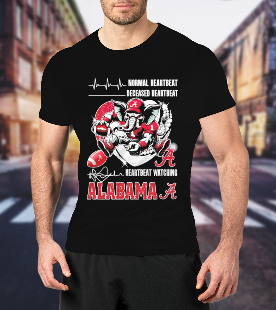 Alabama Crimson Tide Heartbeat Ing Football Fan Spirit T-Shirt