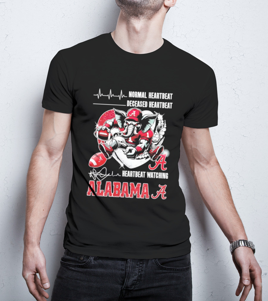 Alabama Crimson Tide Heartbeat Ing Football Fan Spirit T-Shirt