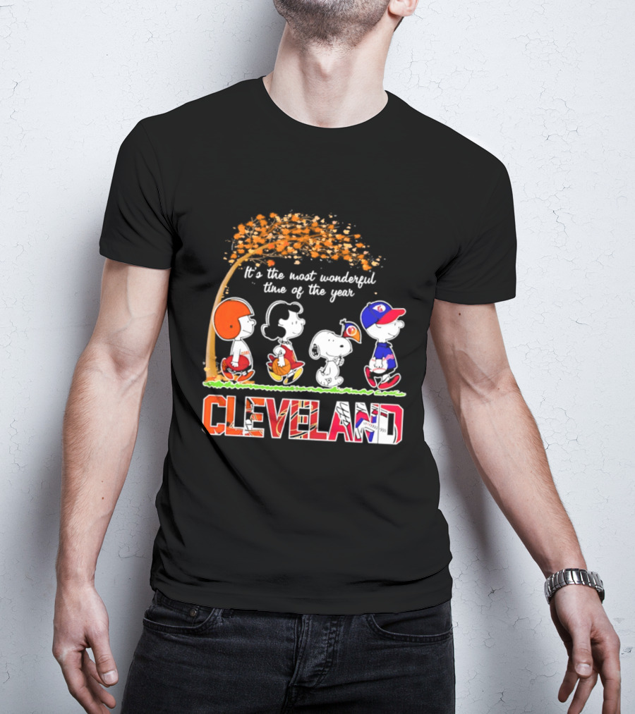 Peanuts Cleveland Sports Most Wonderful Time Of The Year T-Shirt
