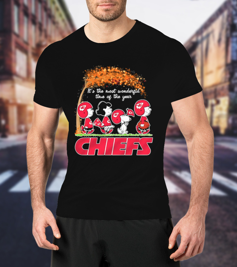 Peanuts Kansas City Chiefs Halloween 2026 Most Wonderful Time Of The Year T-Shirt