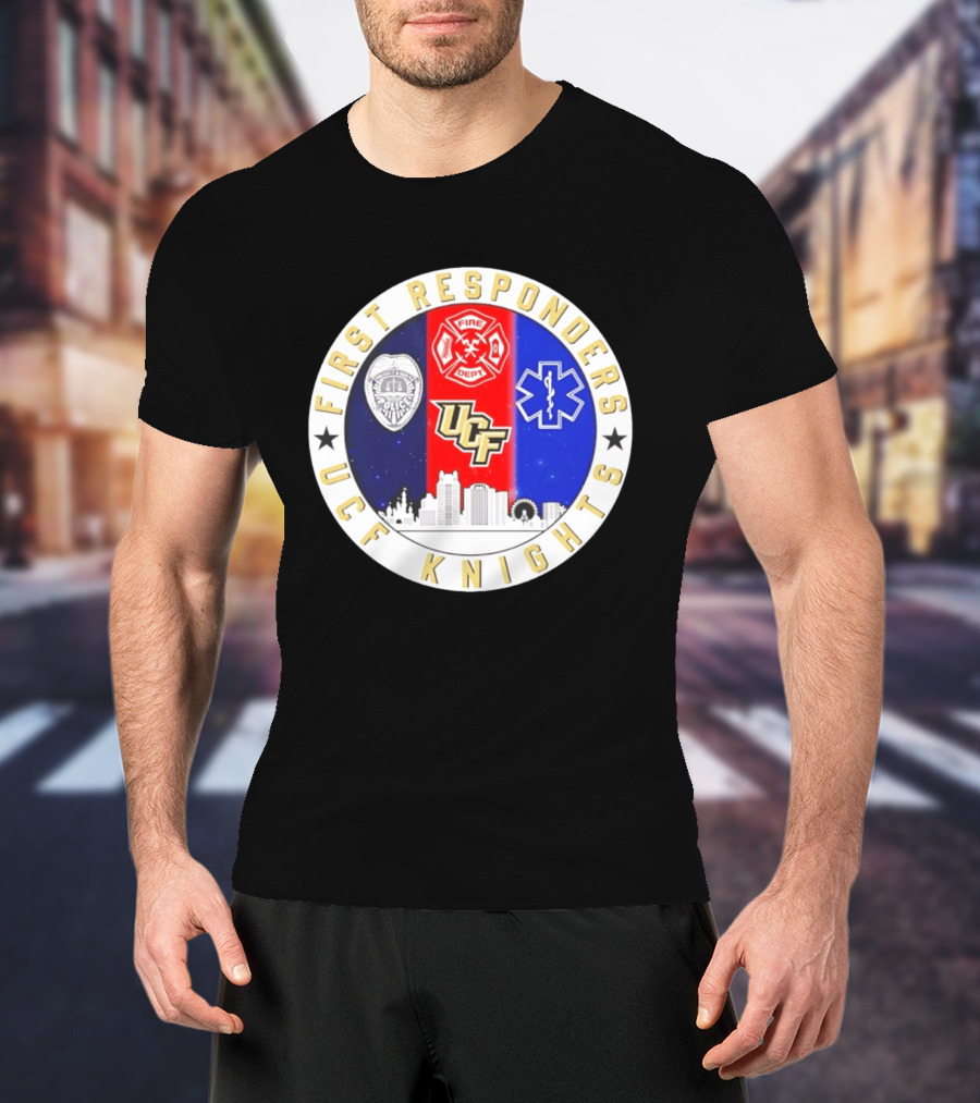 UCF Knights First Responders Orlando Skyline Police Fire EMS T-Shirt