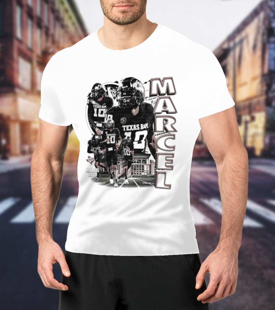 Marcel Reed Texas A&M NCAA Football 10 Aggies Player Collage T-Shirt