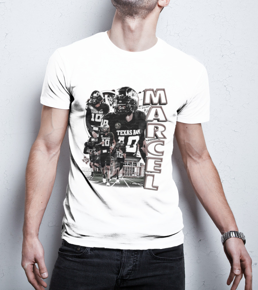 Marcel Reed Texas A&M NCAA Football 10 Aggies Player Collage T-Shirt