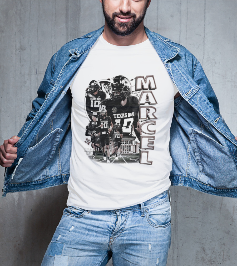 Marcel Reed Texas A&M NCAA Football 10 Aggies Player Collage T-Shirt