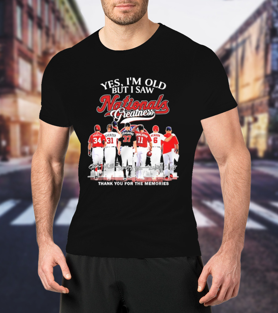 Yes I'm Old But I Saw Nationals Greatness Thank You For The Memories Harper Zimmerman Rendon T-Shirt