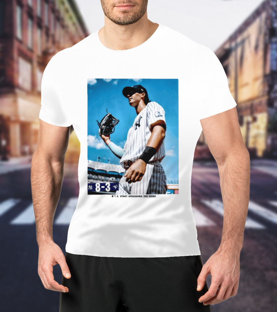 New York Yankees Player 8 3 Start Spreading The News T-Shirt