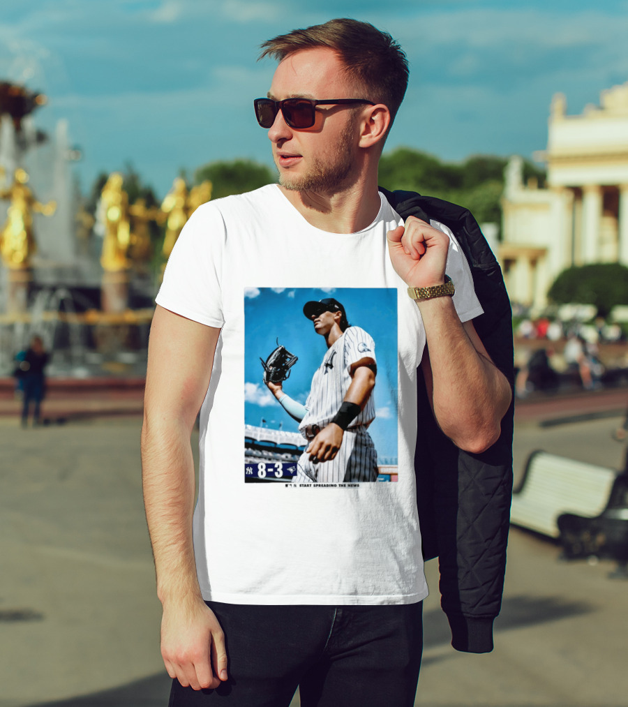 New York Yankees Player 8 3 Start Spreading The News T-Shirt
