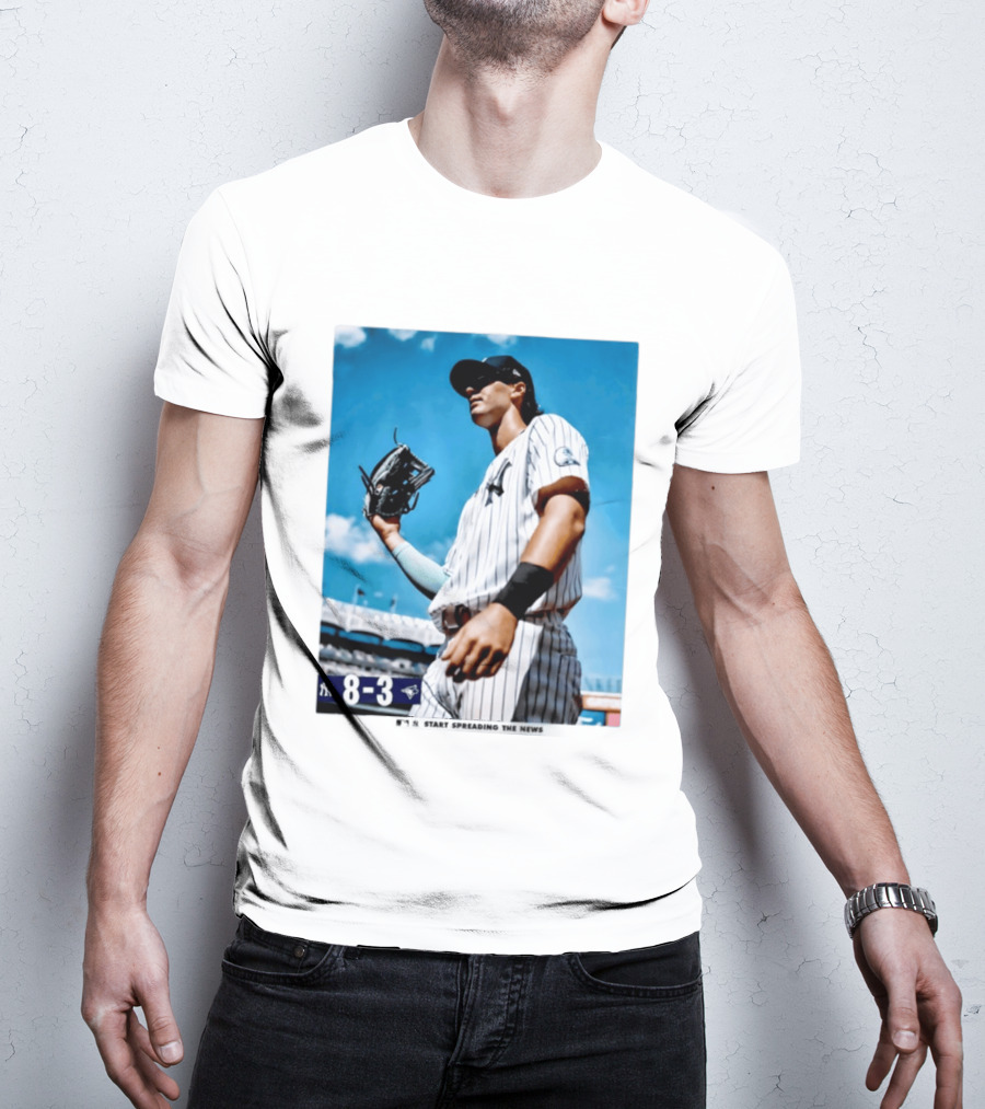 New York Yankees Player 8 3 Start Spreading The News T-Shirt