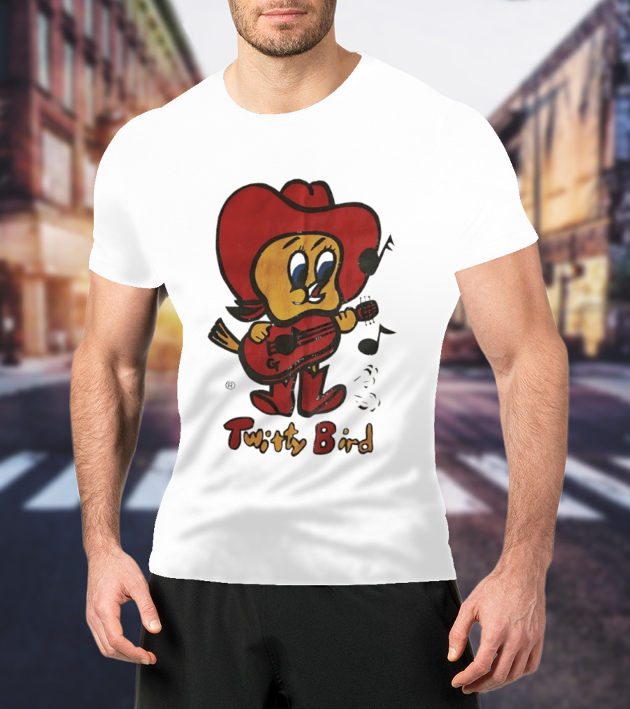 Twitty Bird Cowboy Musician Playing Guitar T-Shirt
