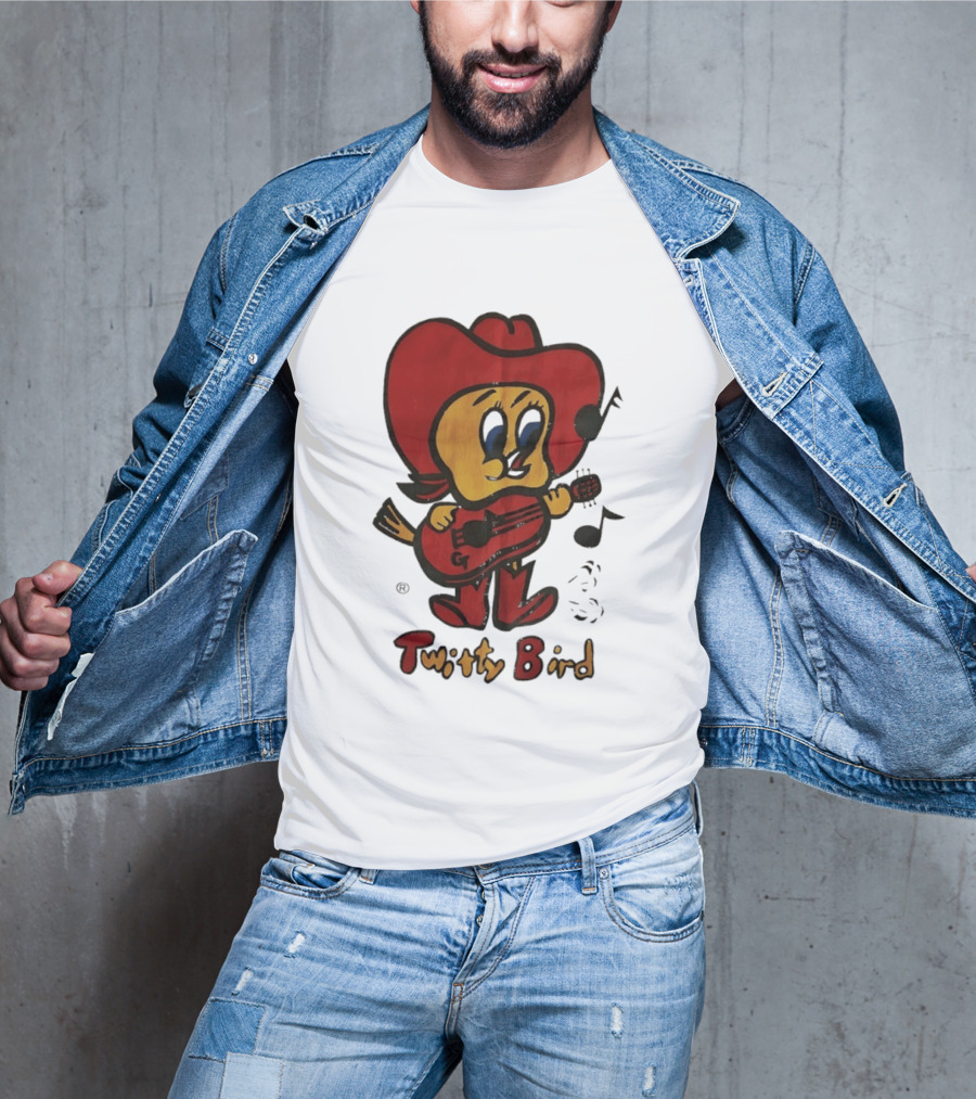 Twitty Bird Cowboy Musician Playing Guitar T-Shirt