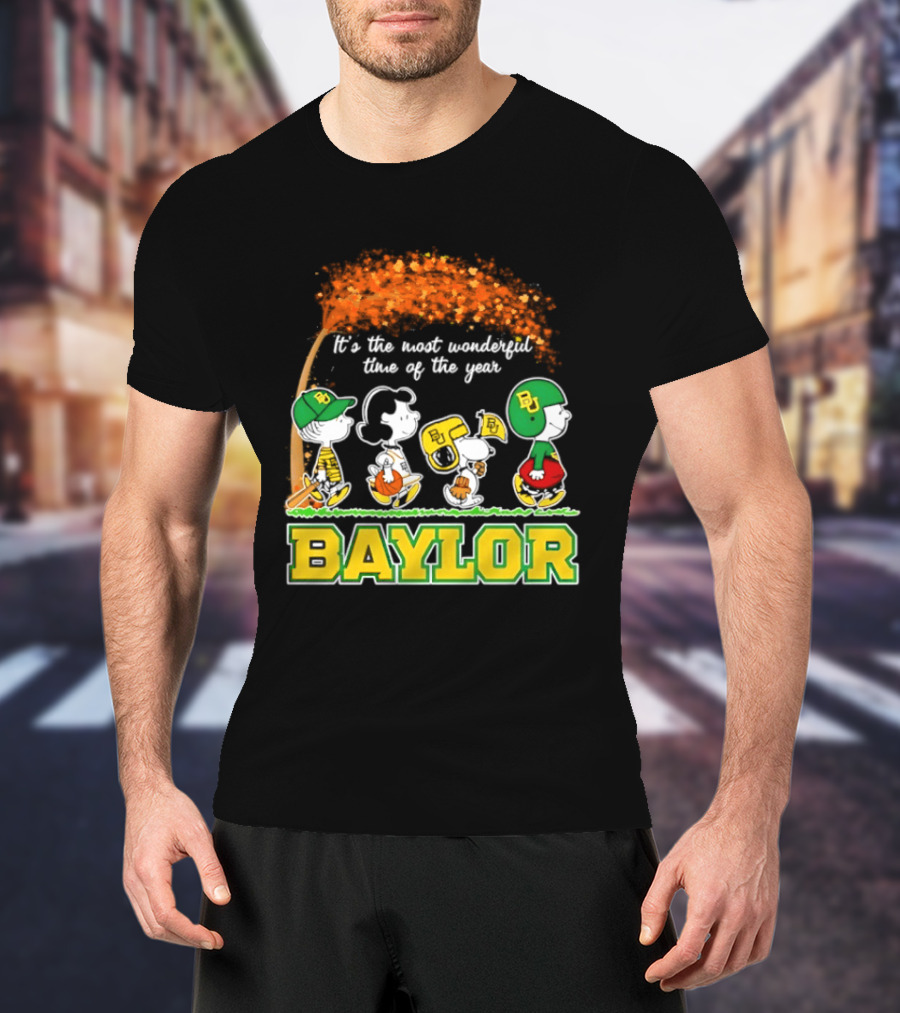 Baylor Bears Peanuts It's The Most Wonderful Time Of The Year Halloween 2026 Charlie Brown Snoopy Woodstock T-Shirt