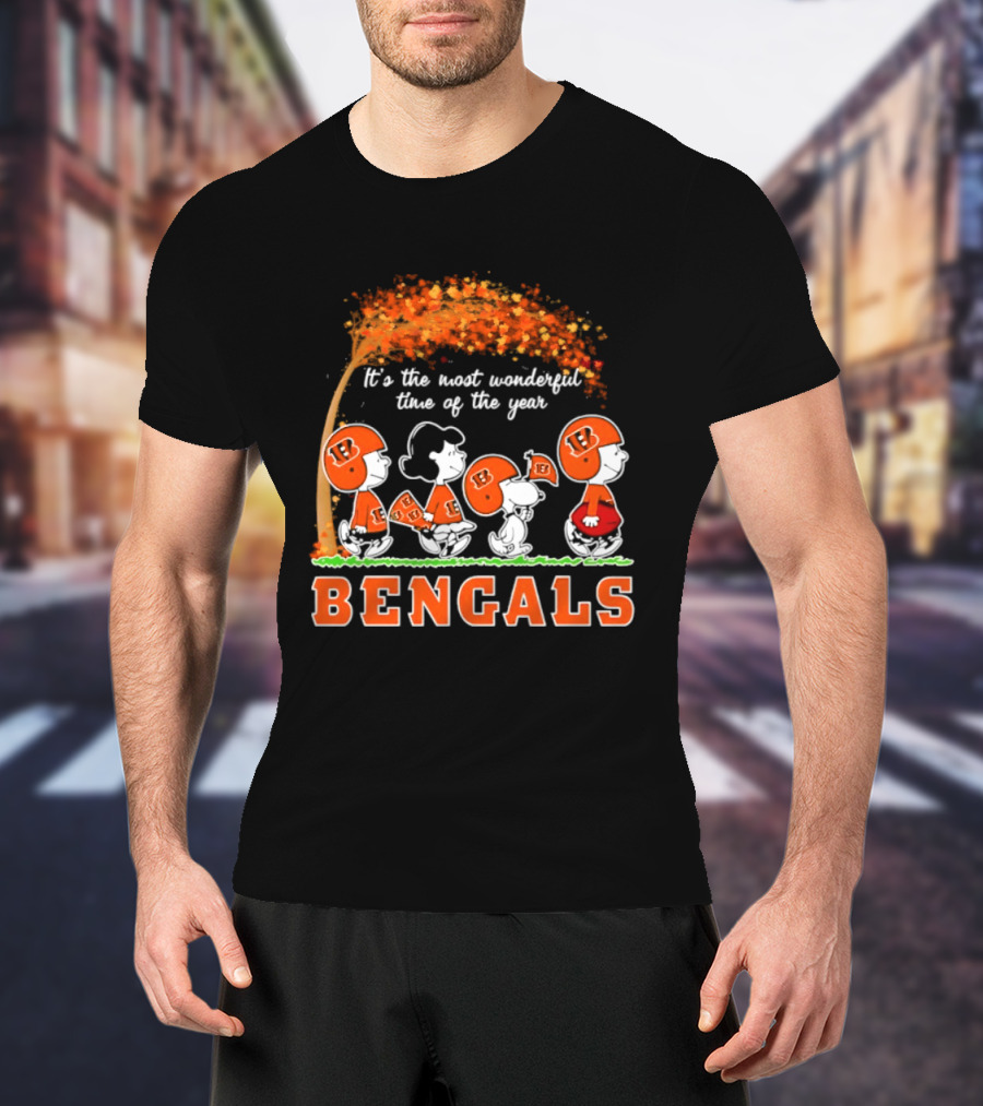 Cincinnati Bengals Peanuts It's The Most Wonderful Time Of The Year Halloween 2026 T-Shirt