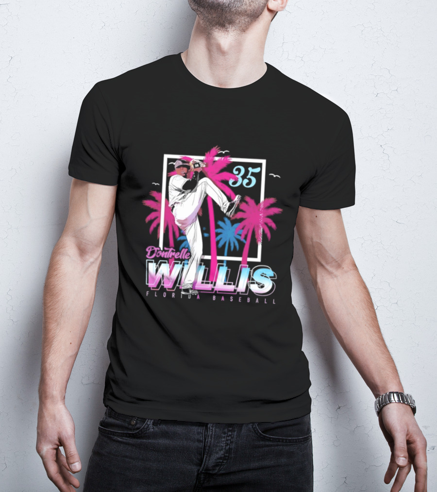 Dontrelle Willis 35 Florida Baseball Palm Trees T-Shirt