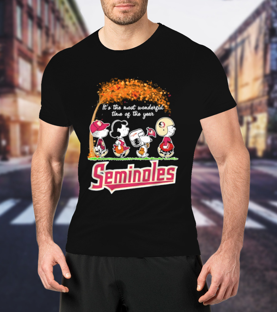 Florida State Seminoles Peanuts Halloween 2026 It's The Most Wonderful Time Of The Year T-Shirt