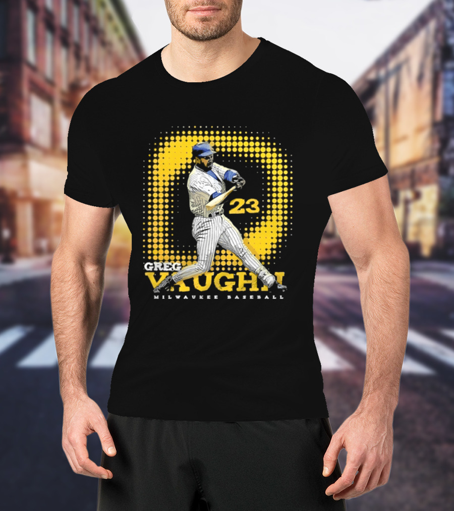 Greg Vaughn 23 Milwaukee Brewers Baseball Dots Player T-Shirt