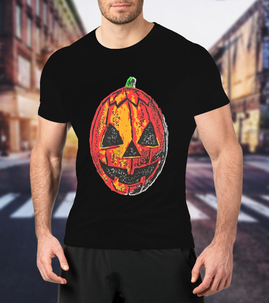 Halloween Trio Pumpkin Jack O' Lantern Black And Orange T-Shirt
