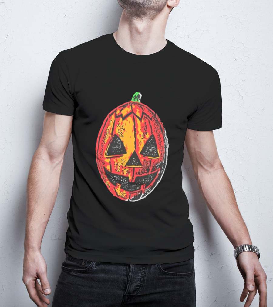 Halloween Trio Pumpkin Jack O' Lantern Black And Orange T-Shirt