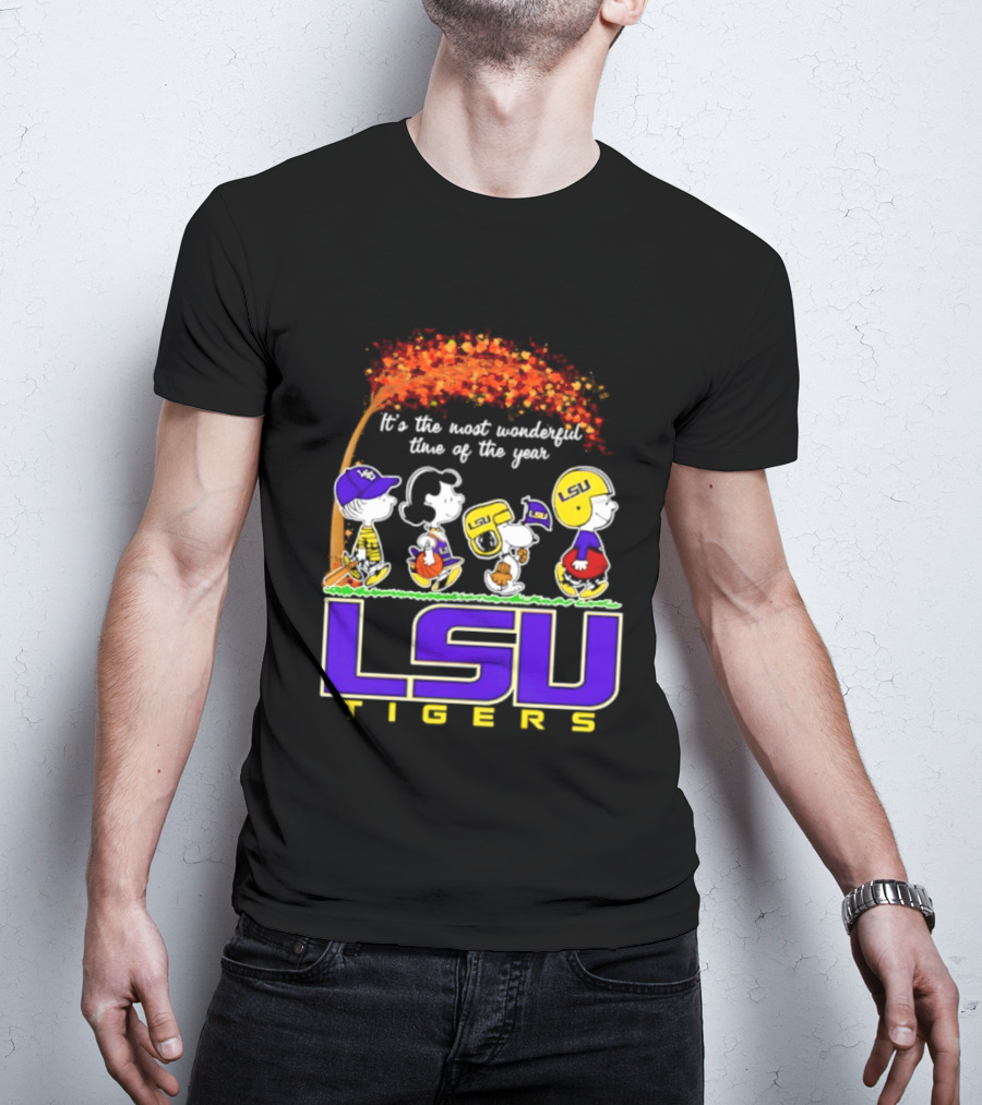 LSU Tigers Peanuts It's The Most Wonderful Time Of The Year Halloween 2026 T-Shirt