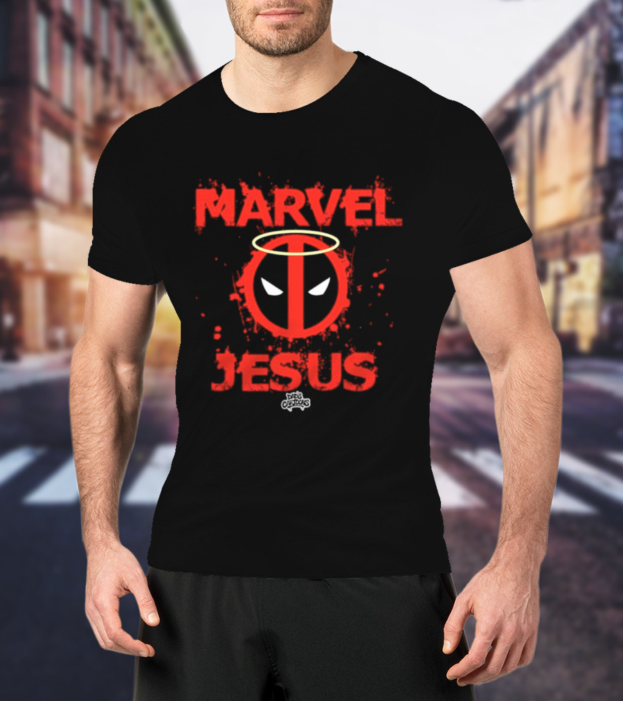 Marvel Deadpool Jesus Superhero Comic Book Halo T-Shirt